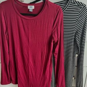 A set of two loosely long sleeves from Old Navy both in a size medium